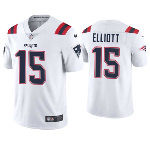 Men's New England Patriots #15 Ezekiel Elliott White Vapor Untouchable Stitched Jersey Dzhi